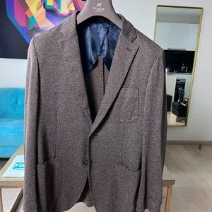 Brown Houndstooth Casual Jacket / Size 38-40